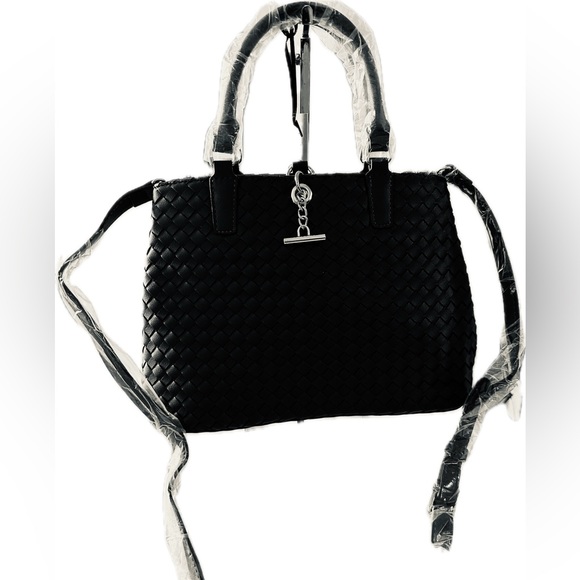 FASHION CHIC BLACK HANDLE SATCHEL BAG - Picture 6 of 6